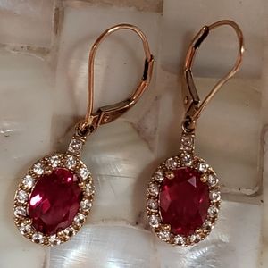 10K solid yellow gold drop dangle leverback earrin